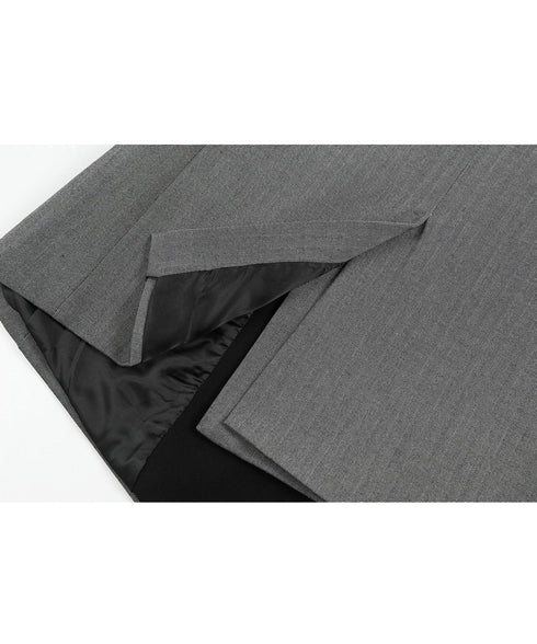 Contrast Lapel Sharp Tailored Jacket